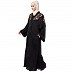 Front open abaya with resham embroidery work